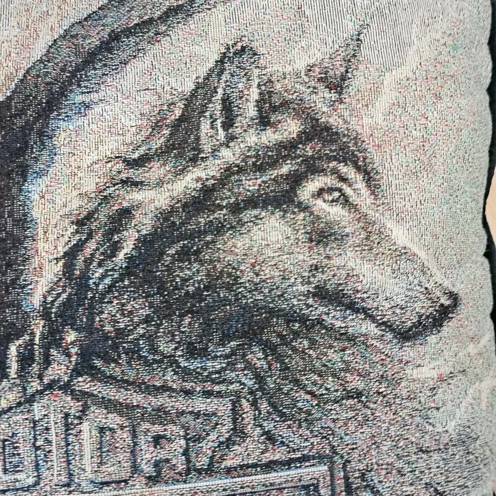 VTG‎ Y2K Harley Davidson Throw Pillows Needlepoint Wolf Bald Eagle 16